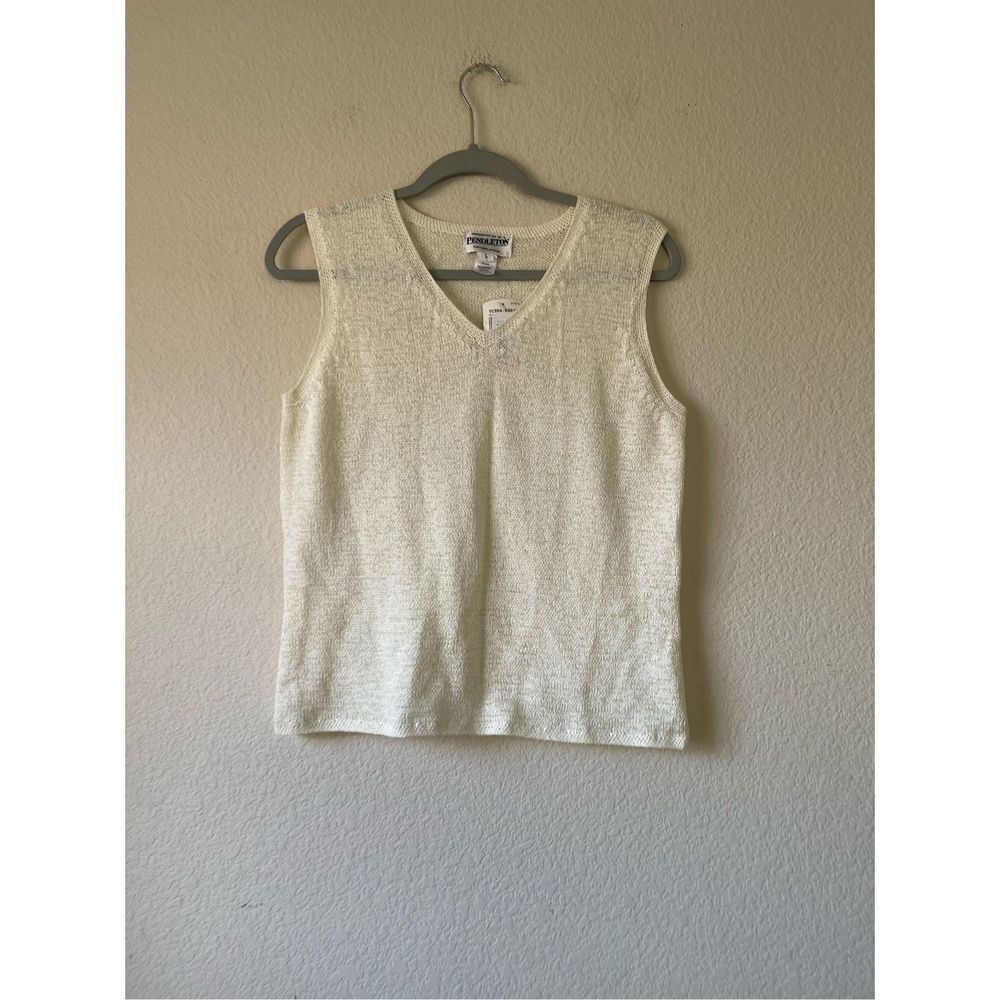 Nwt Pendleton white sweater vest sleeveless blouse size large - Picture 1 of 5